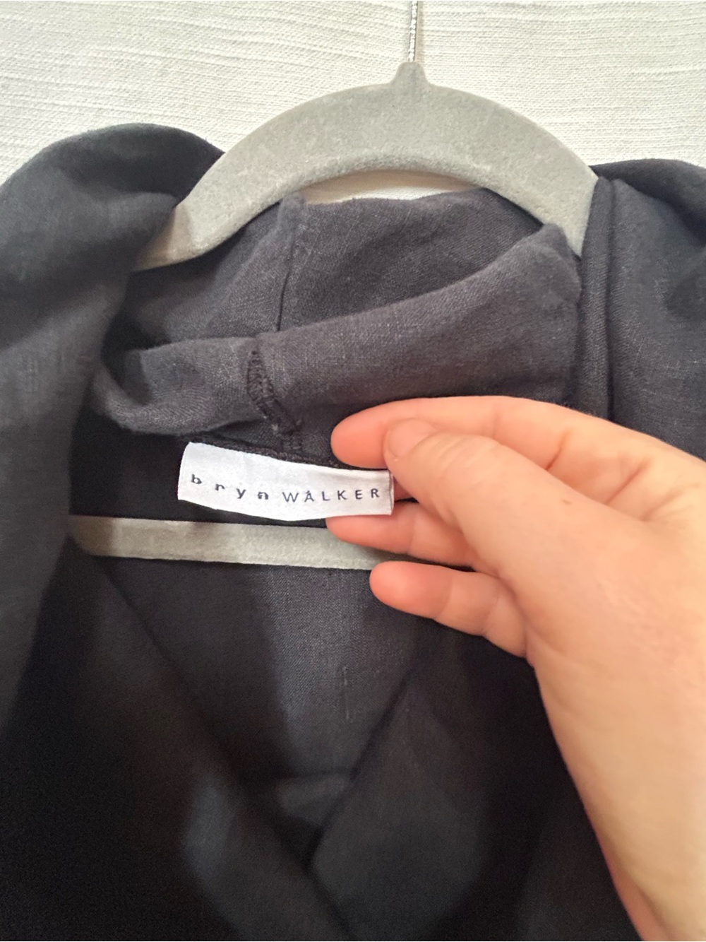 Bryn Walker 100% Linen Black Asymmetric Cowl‎ Neck Tunic Top or Mini Dress - Picture 6 of 9